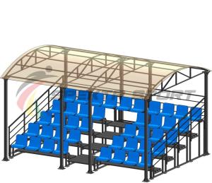 Купить Трибуна для зрителей 5 рядов на 42 места с навесом и перилами в Чадане 