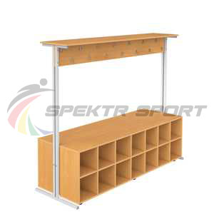 Купить Вешалка напольная двухсторонняя с тумбой для обуви на 28 мест в Чадане 