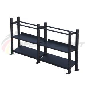 Купить Модульный стеллаж для гантелей, гирь и медболов 3780х430х1200 (2 секции) в Чадане 