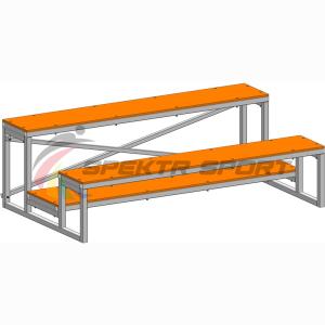 Купить Трибуна мобильная 2 ряда сиденья из фанеры в Чадане 