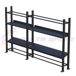 Купить Модульный стеллаж для гантелей, гирь и медболов 3180х430х1950 (2 секции) в Чадане 