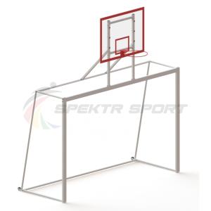 Купить Ворота мини-футбольные с баскетбольным щитом из оргстекла и кольцом в Чадане 