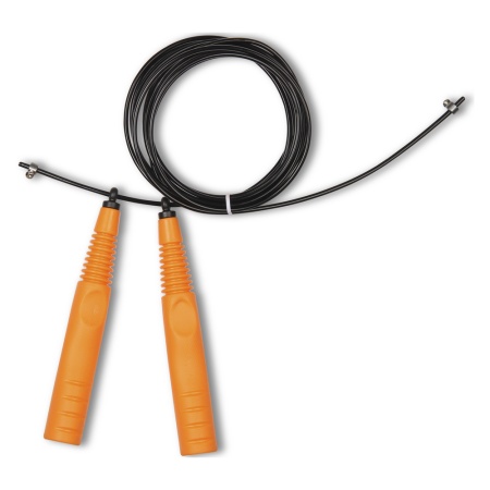 Купить Скакалка высокооборотная Кроссфит стальной шнур в оплетке 2.9 м чёрно-оранжевая в Чадане 
